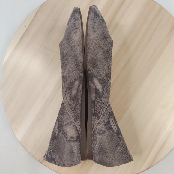 Lucky Brand Alba Snakeskin Print Suede Skimmer Ballet Flats Women US 7.5M - Picture 8 of 12